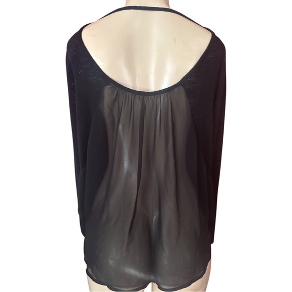 Soprano Mixed Media Black Blouse M - Picture 3 of 4